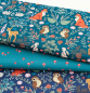 Preview: Designer- Baumwollstoff Midnight Forest grünpetrol (10 cm)